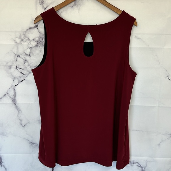 DENNIS BASSO Italia Knit Reversibile Tank Top Black Solid Maroon - Picture 6 of 13